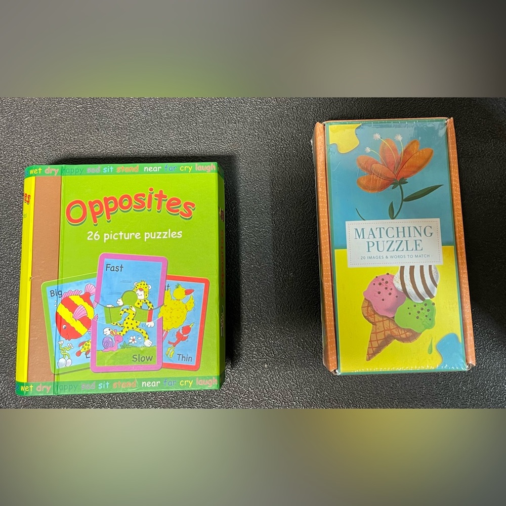 Opposites and matching Picture Puzzles - 2 unopened sets for pre-schoolers